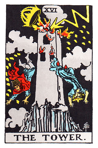 Rider Waite, 'The Tower' Tarot Card