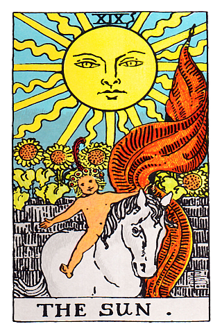 Rider Waite Tarot Card image of 'The Sun'