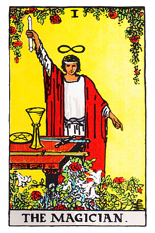 Rider Waite Tarot Card image of 'The Magician'