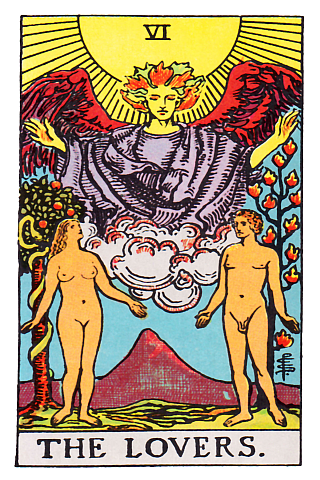 Rider Waite,'The Lovers' Tarot Card