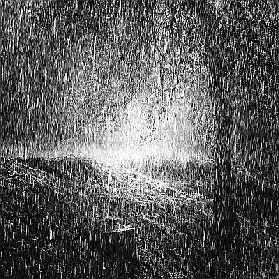 Black and White image of a rain storm